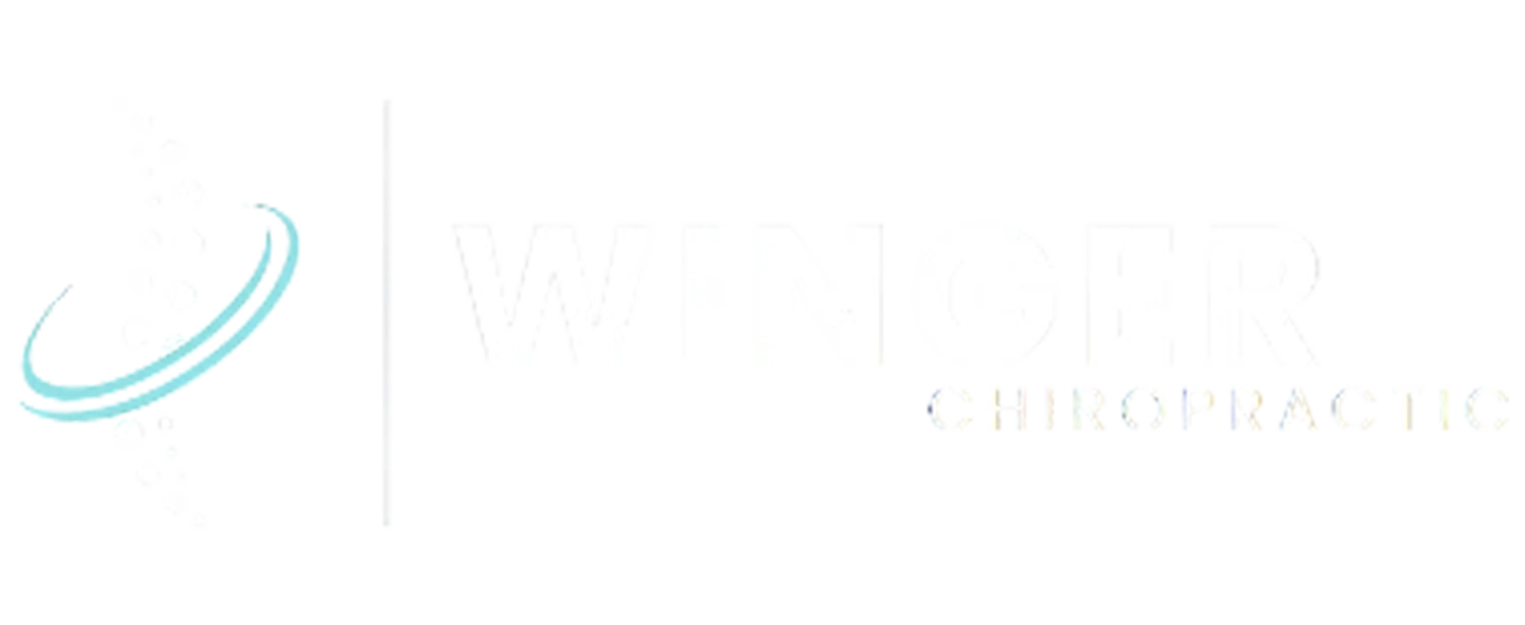 The Winger Chiropractic PC white logo
